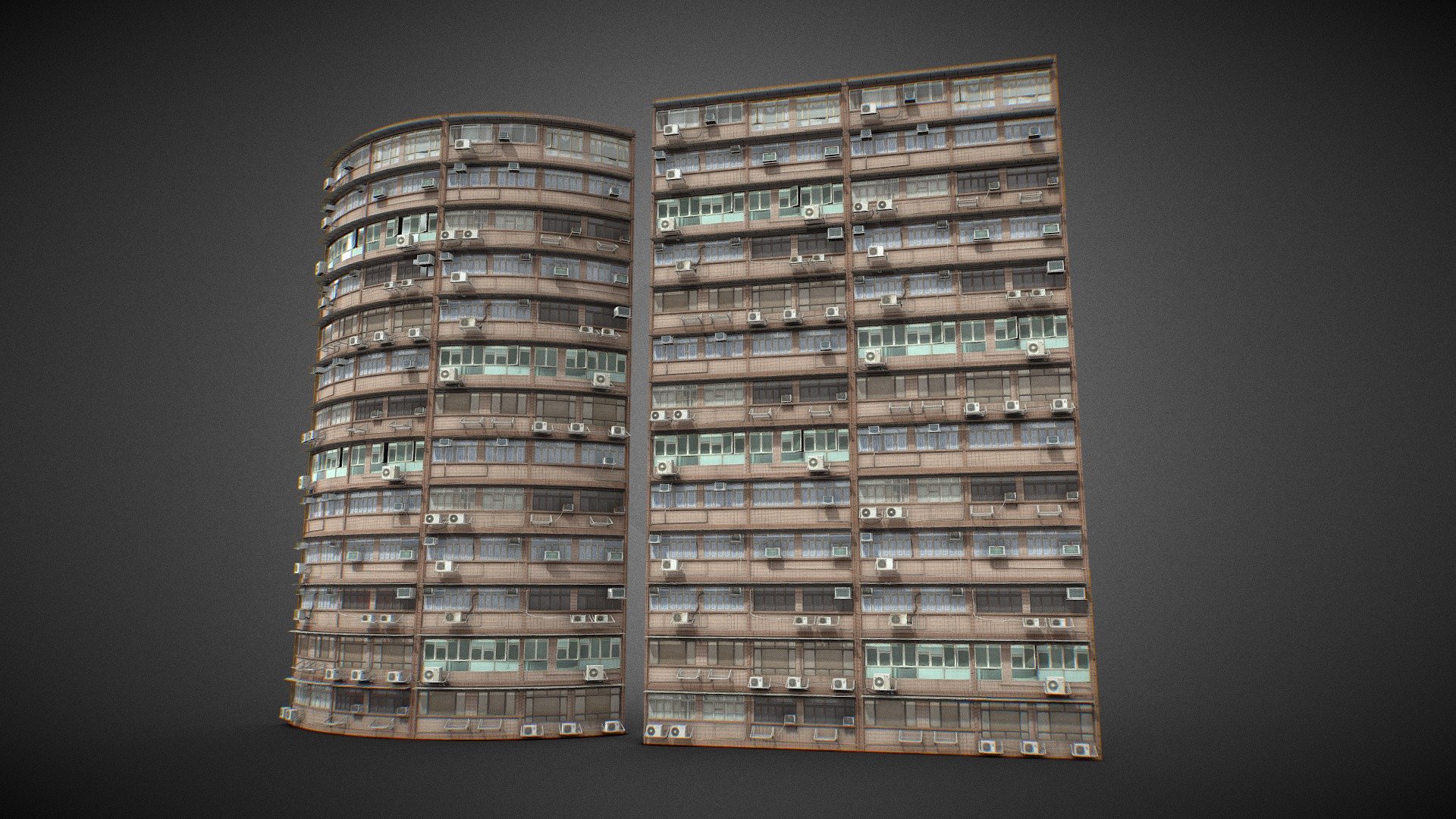 Dystopian Asian Building #3 3d model