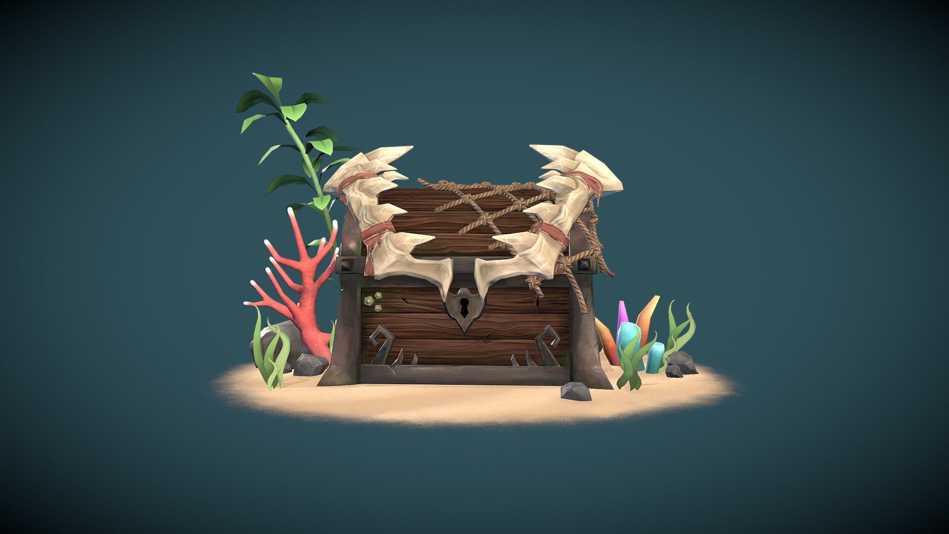 Shark Jaw Treasure Chest 3d model