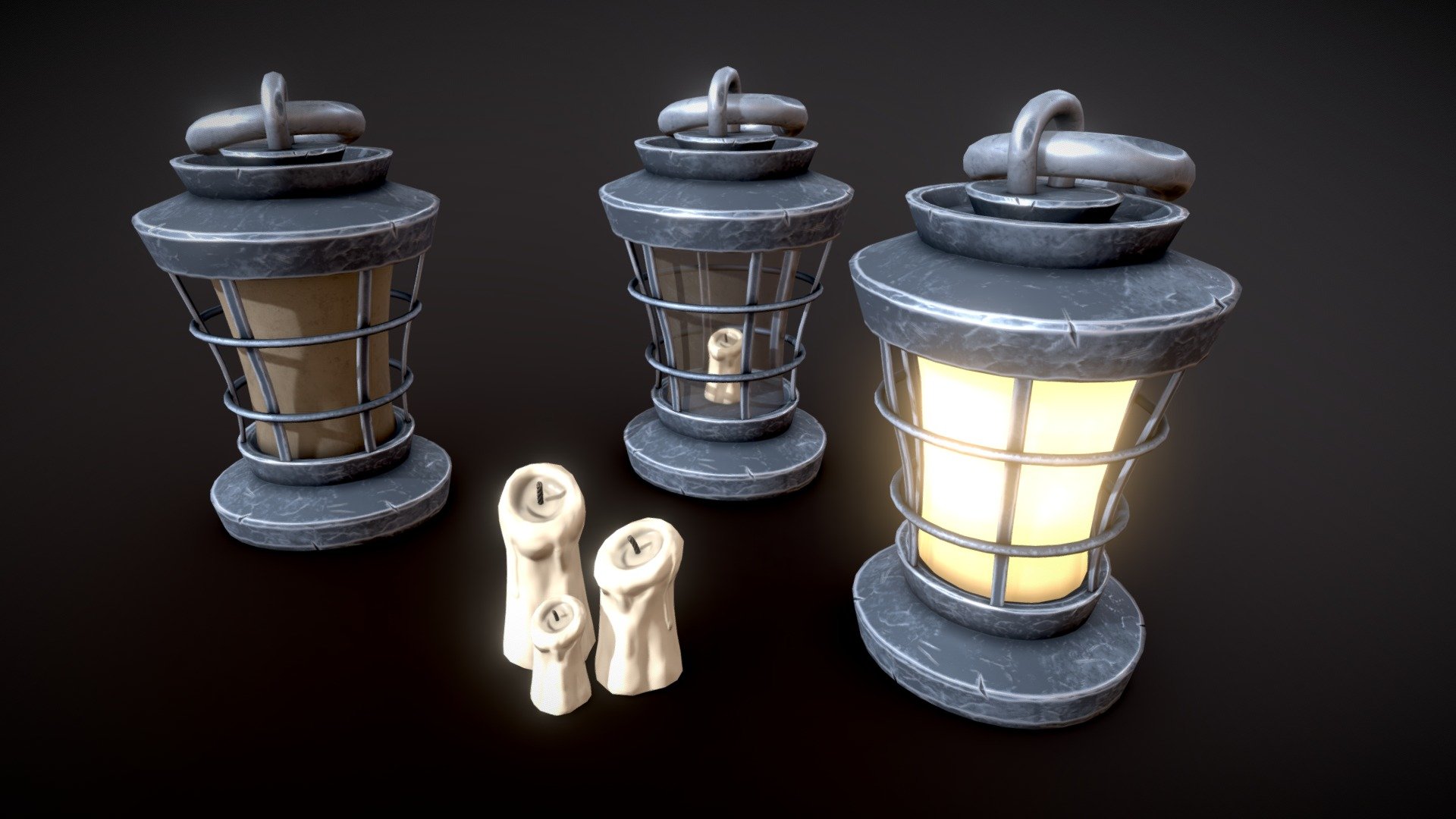 Stylized Oil Lamp 3d model