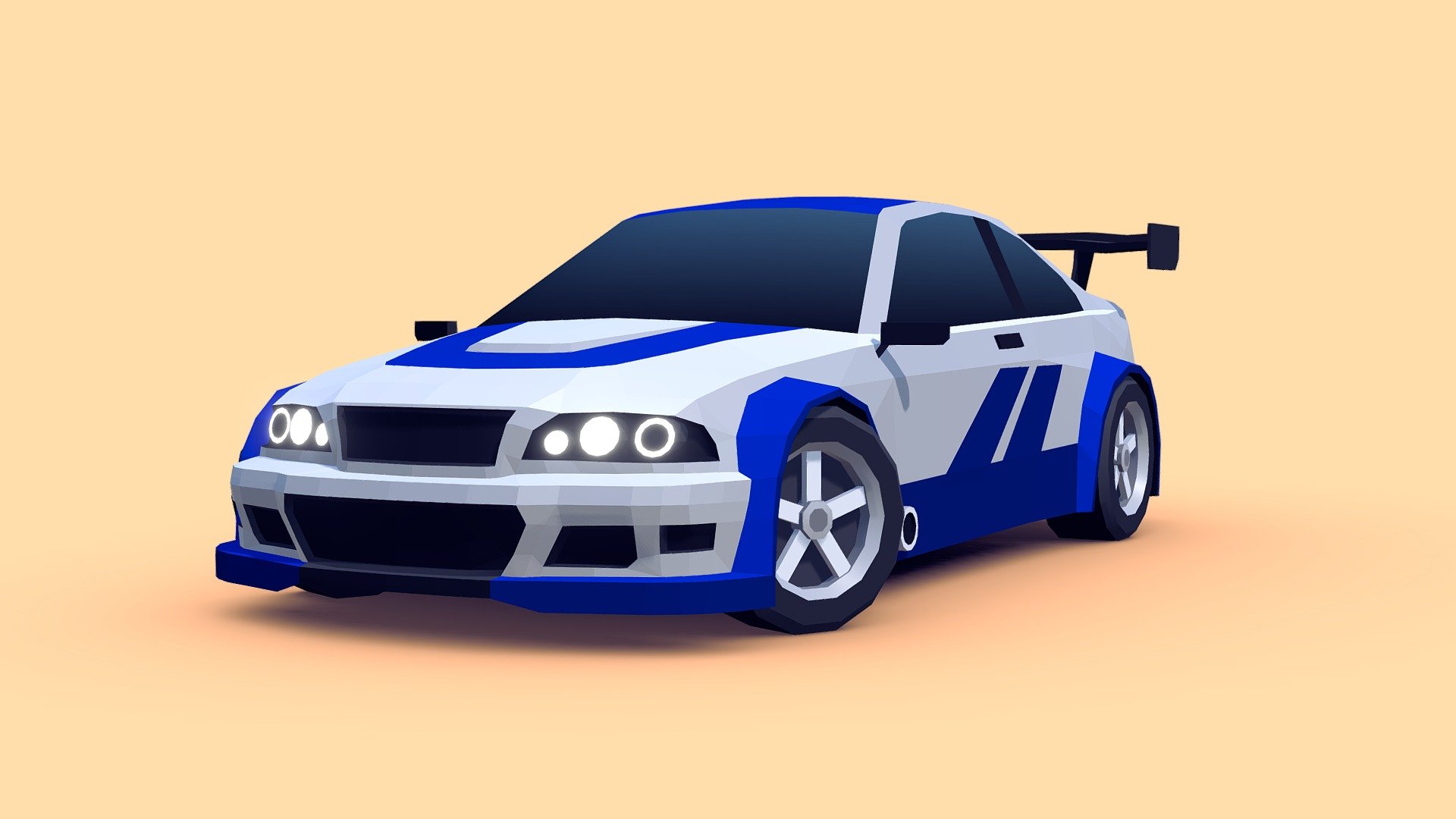 Blacklist: Low Poly Outrun Car 3d model