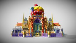 cartoon castle park castle building model