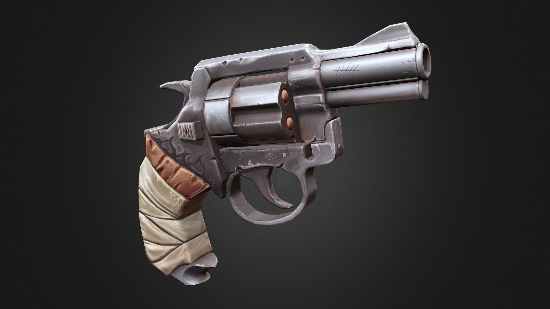 Stylized Revolver Prop 3d model