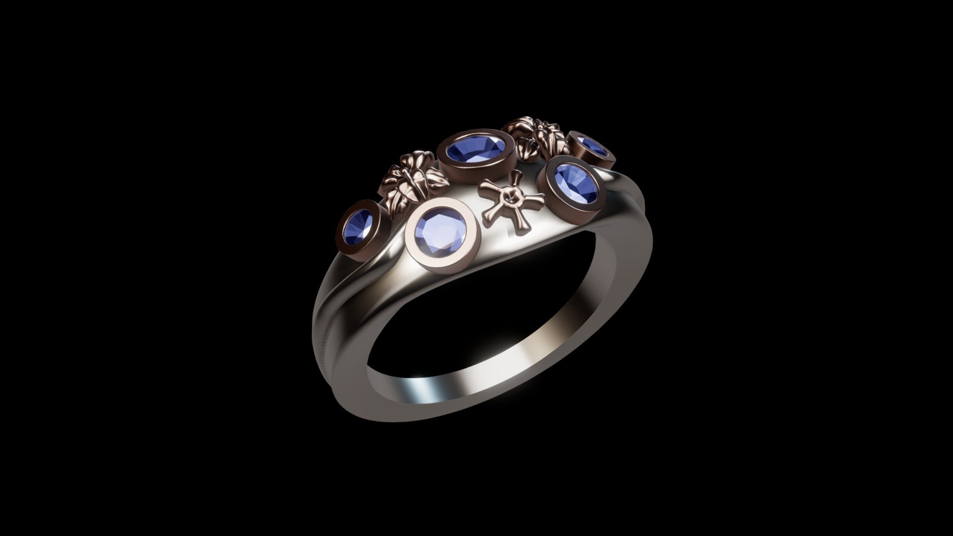 Rose Wedding Ring 3d model