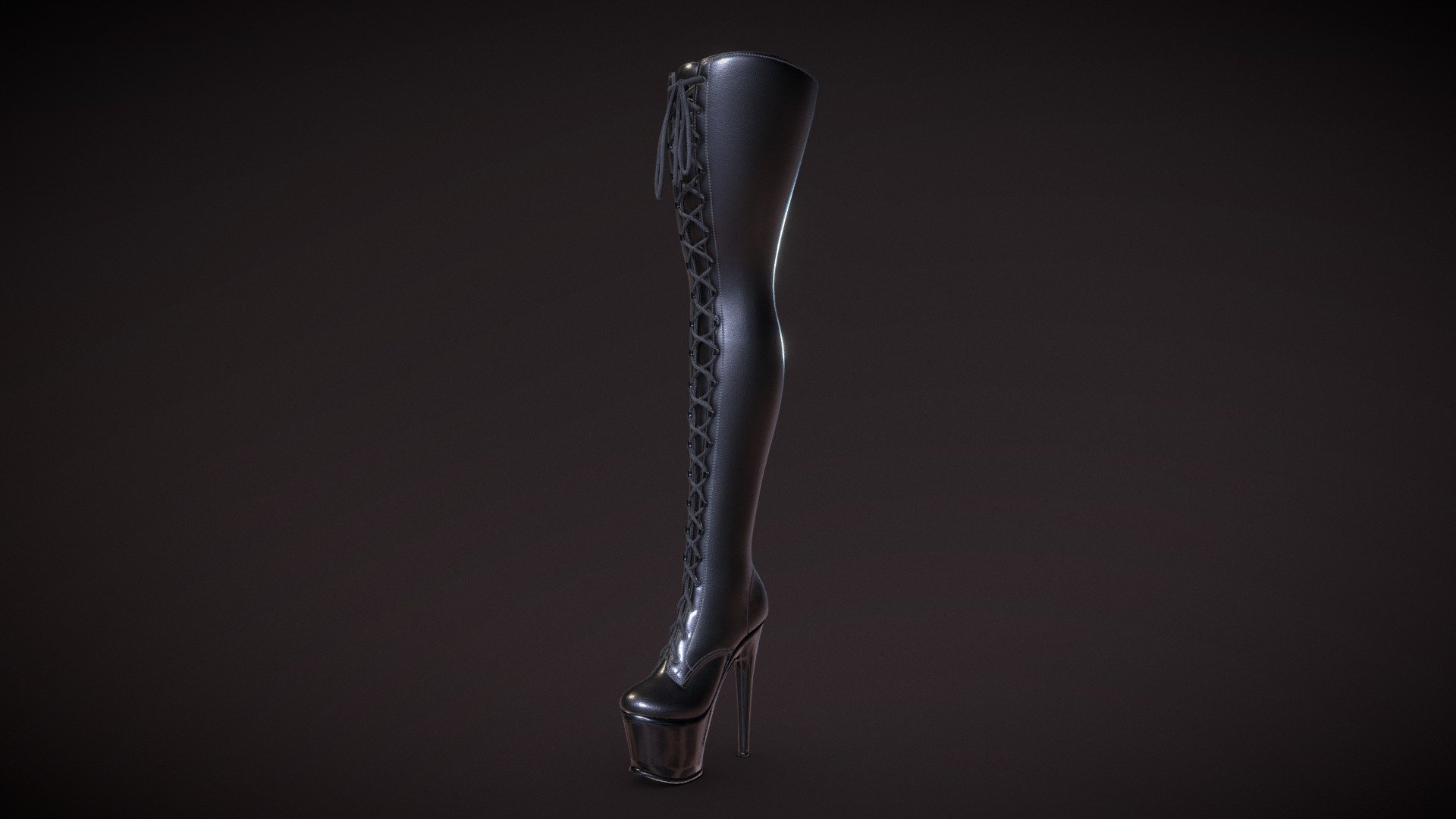 Crotch High Stiletto Heels Boots 3d model