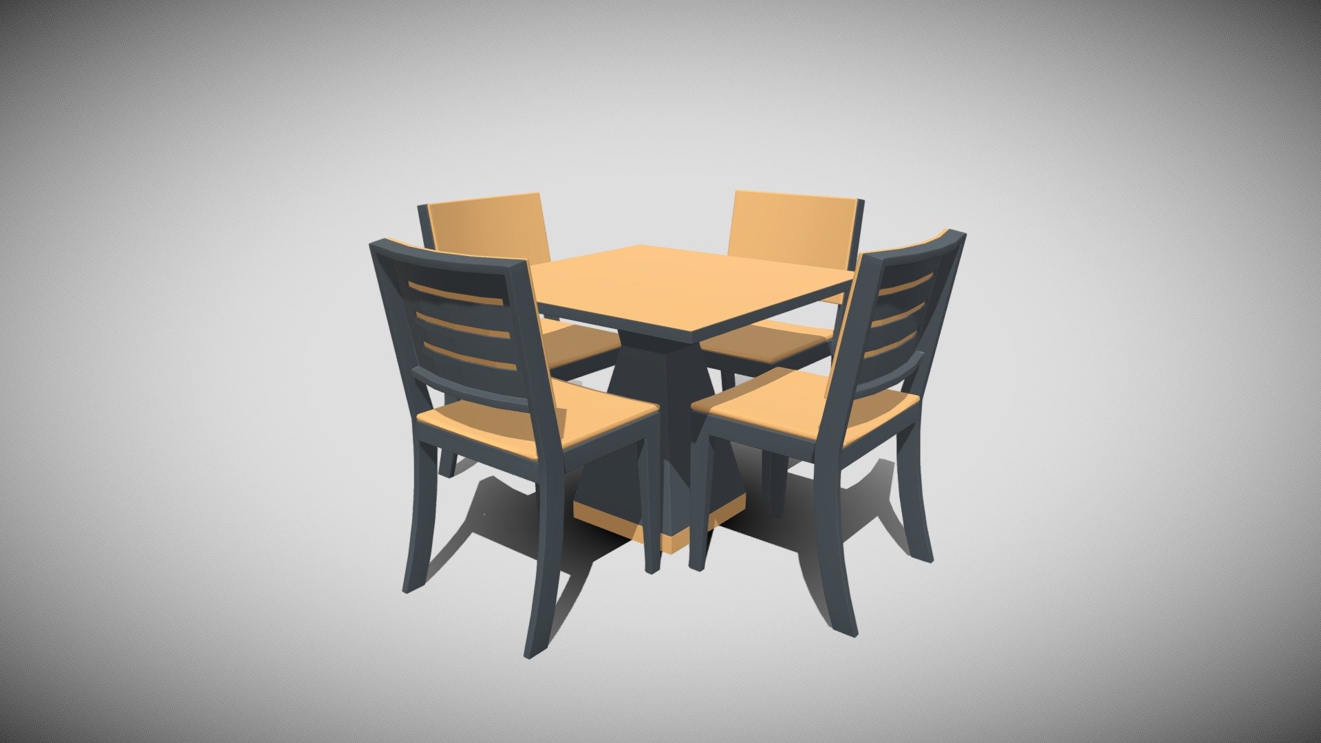 Restaurant Chair And Table 3d model