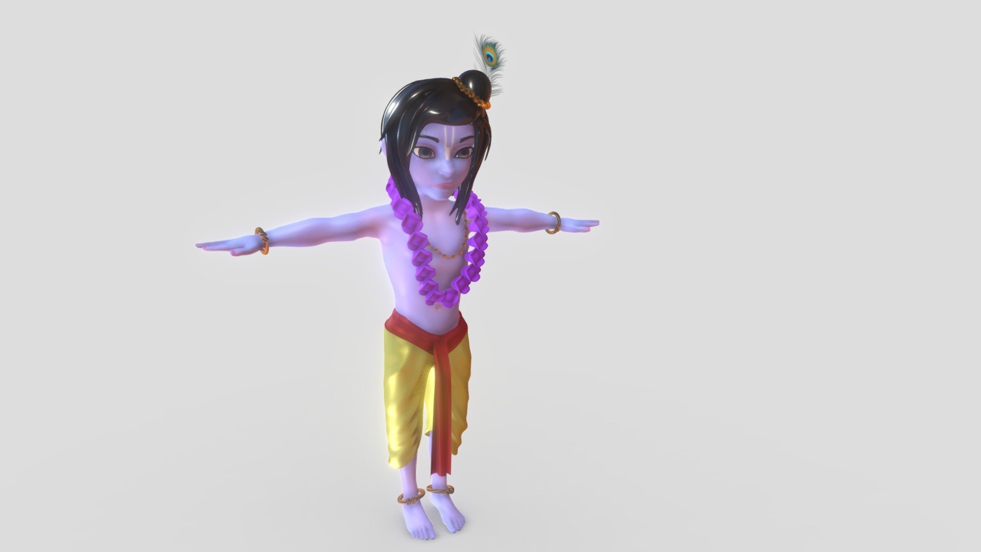 Lord Krishna 3d model