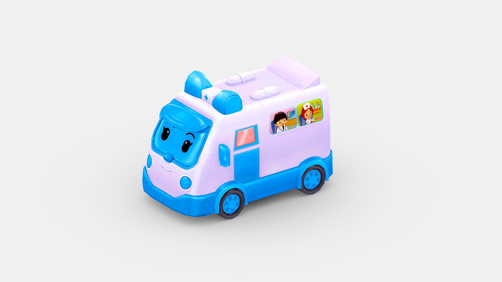 Cartoon toy medical ambulance 3d model