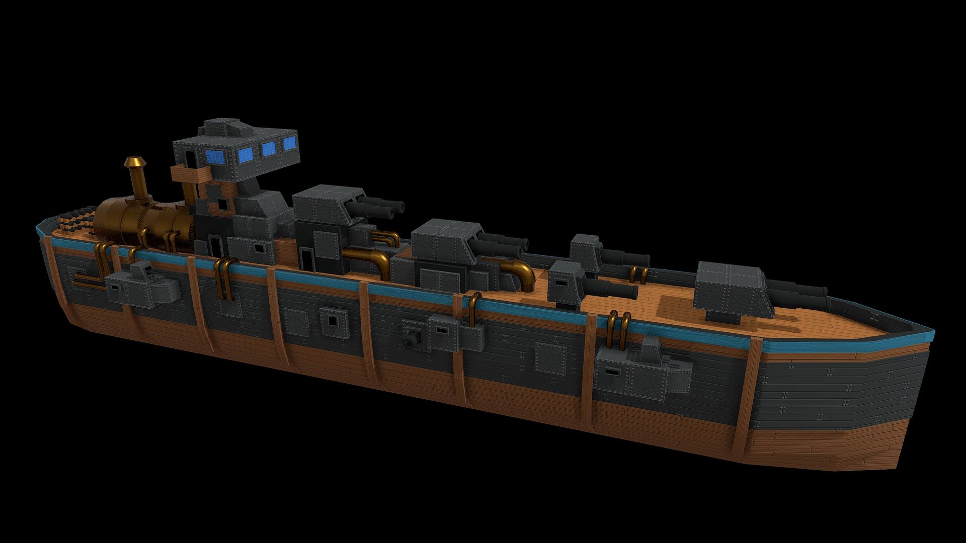 Large War Ship 3d model