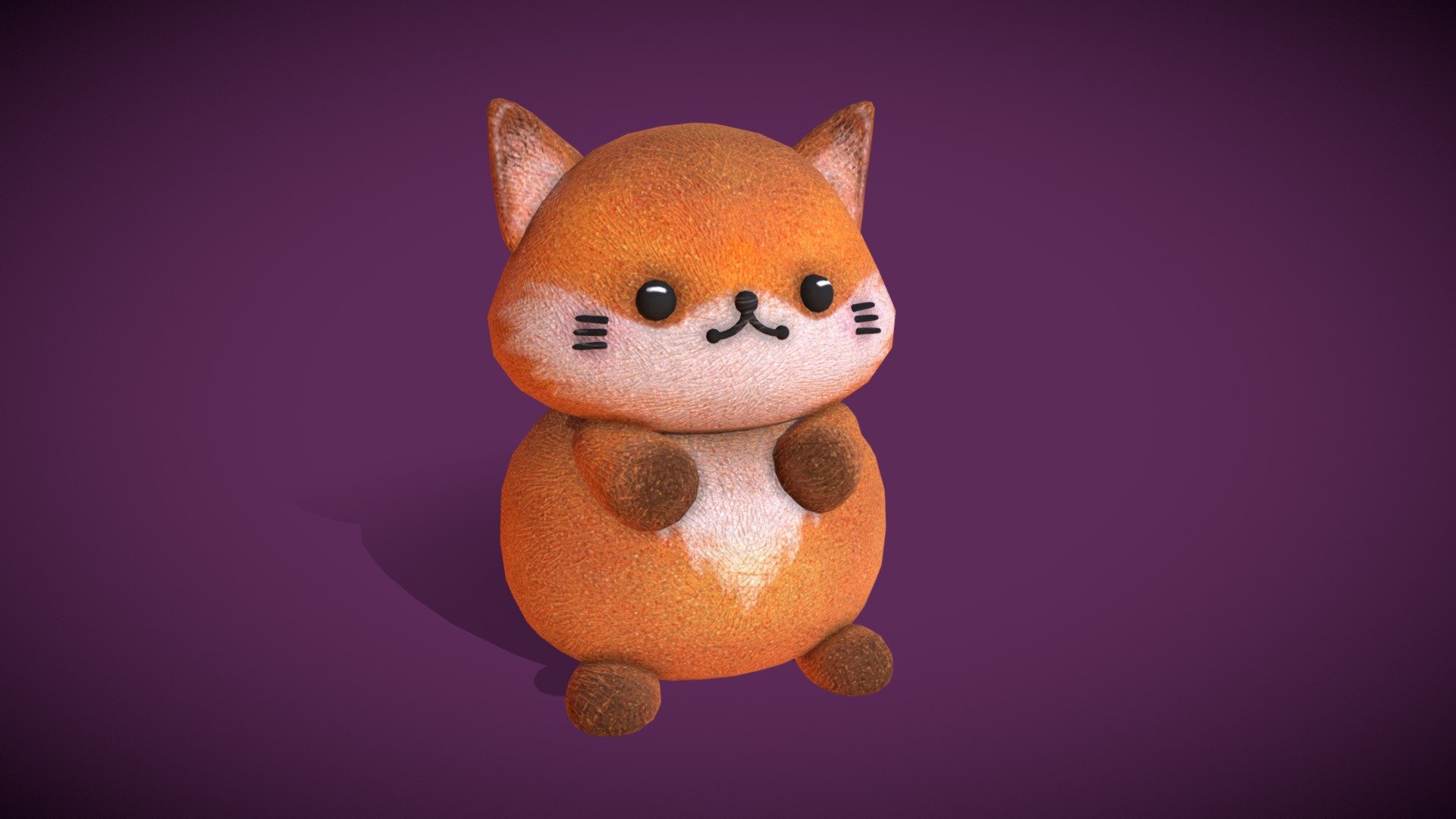 Cute Chubby Fox 3d model