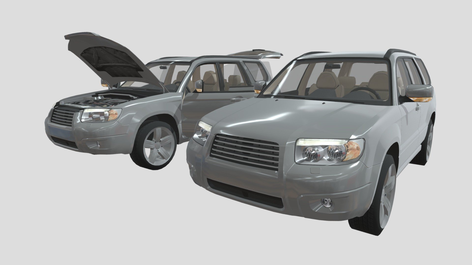 Subaru forester 2003 3d model