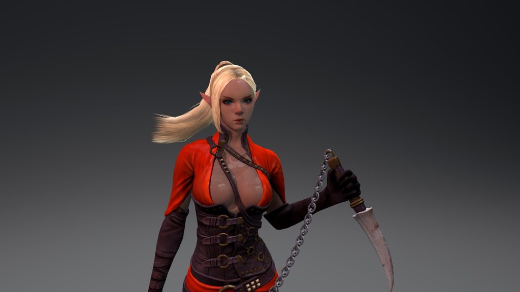 dark elf assasin 3d model