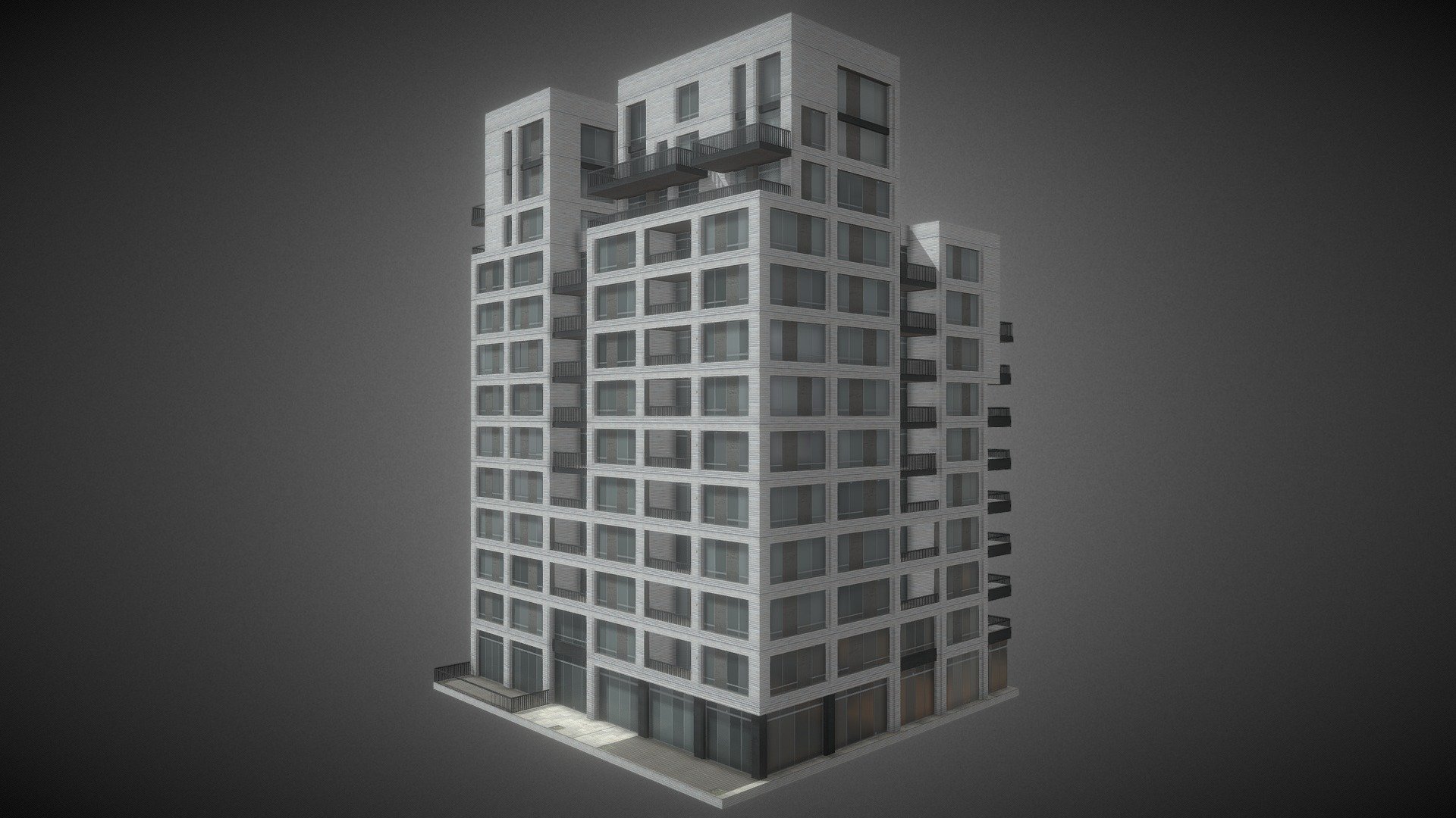 Rose Condominiums (Cities Skylines Assets) 3d model