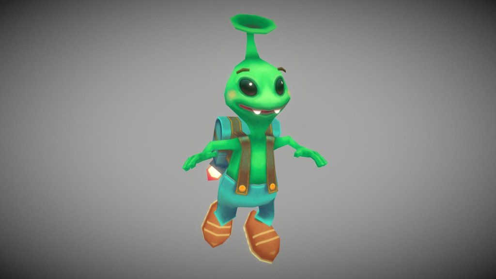 Alien with jet pack 3d model