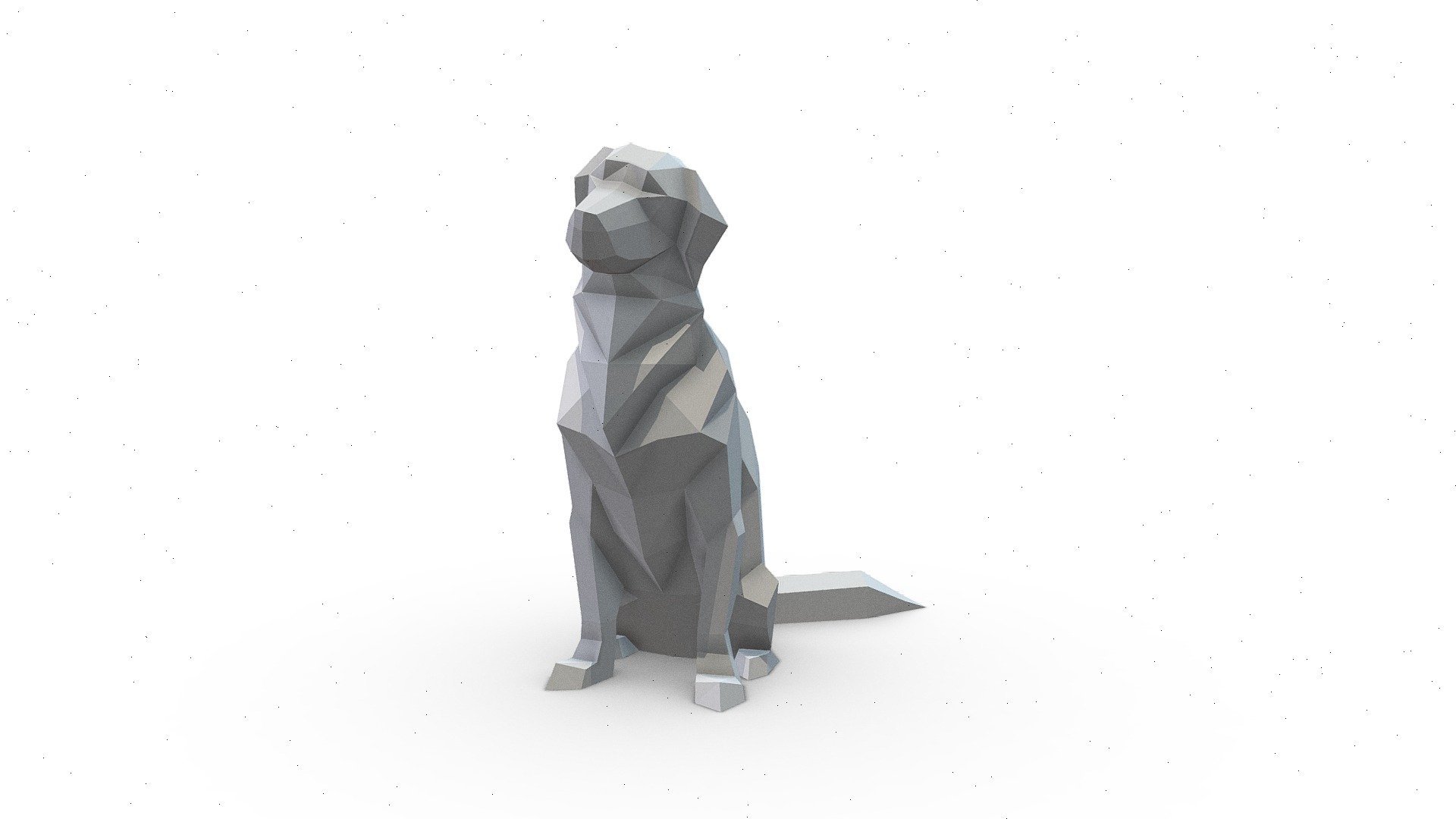 Golden retriever sitting 3d model