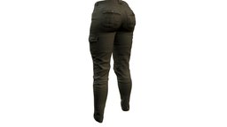 Female Biker Cargo Jeans Pants