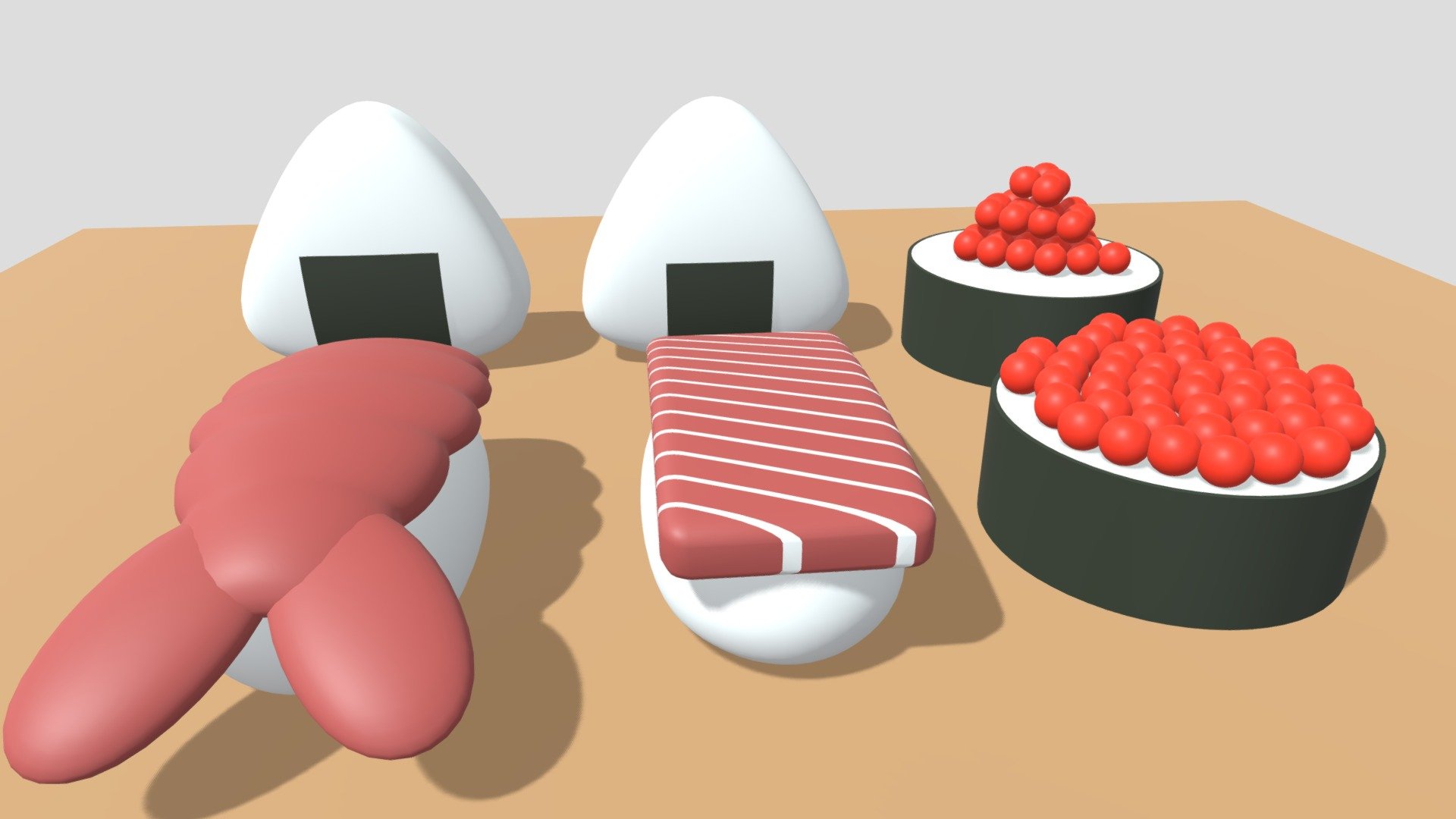 Cartoon Sushi Japanese Food Pack 3d model