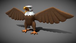 Cartoon Eagle Low Poly