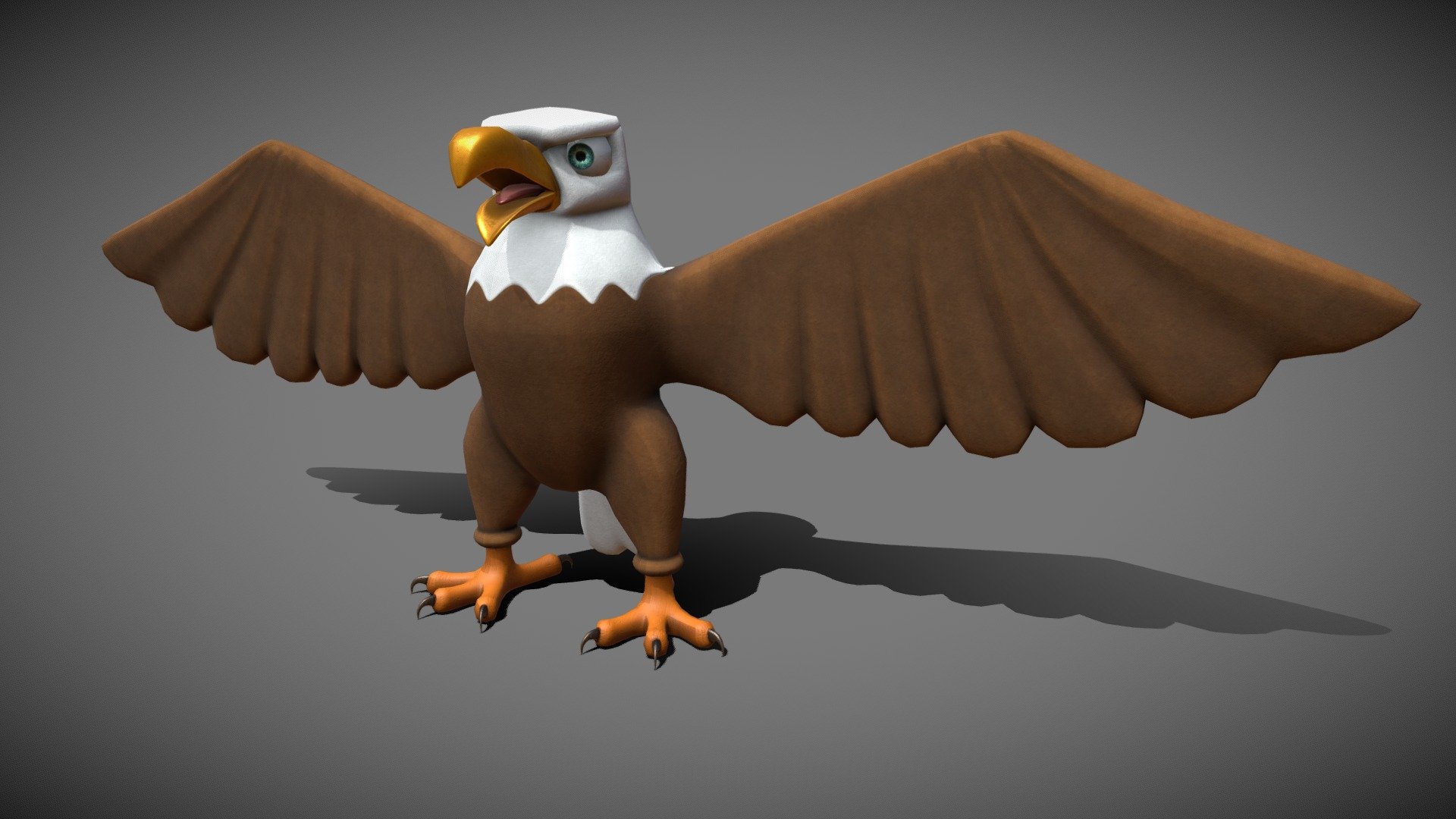 Cartoon Eagle Low Poly 3d model