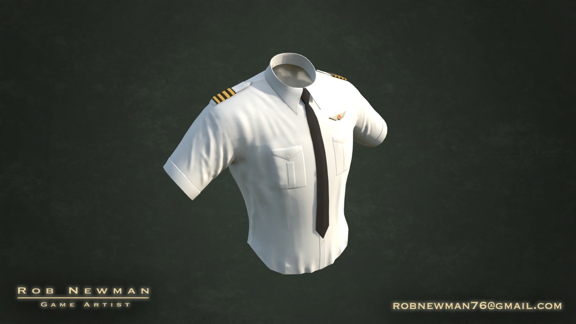 Pilot Shirt Clothing Prop (Game Resolution) 3d model