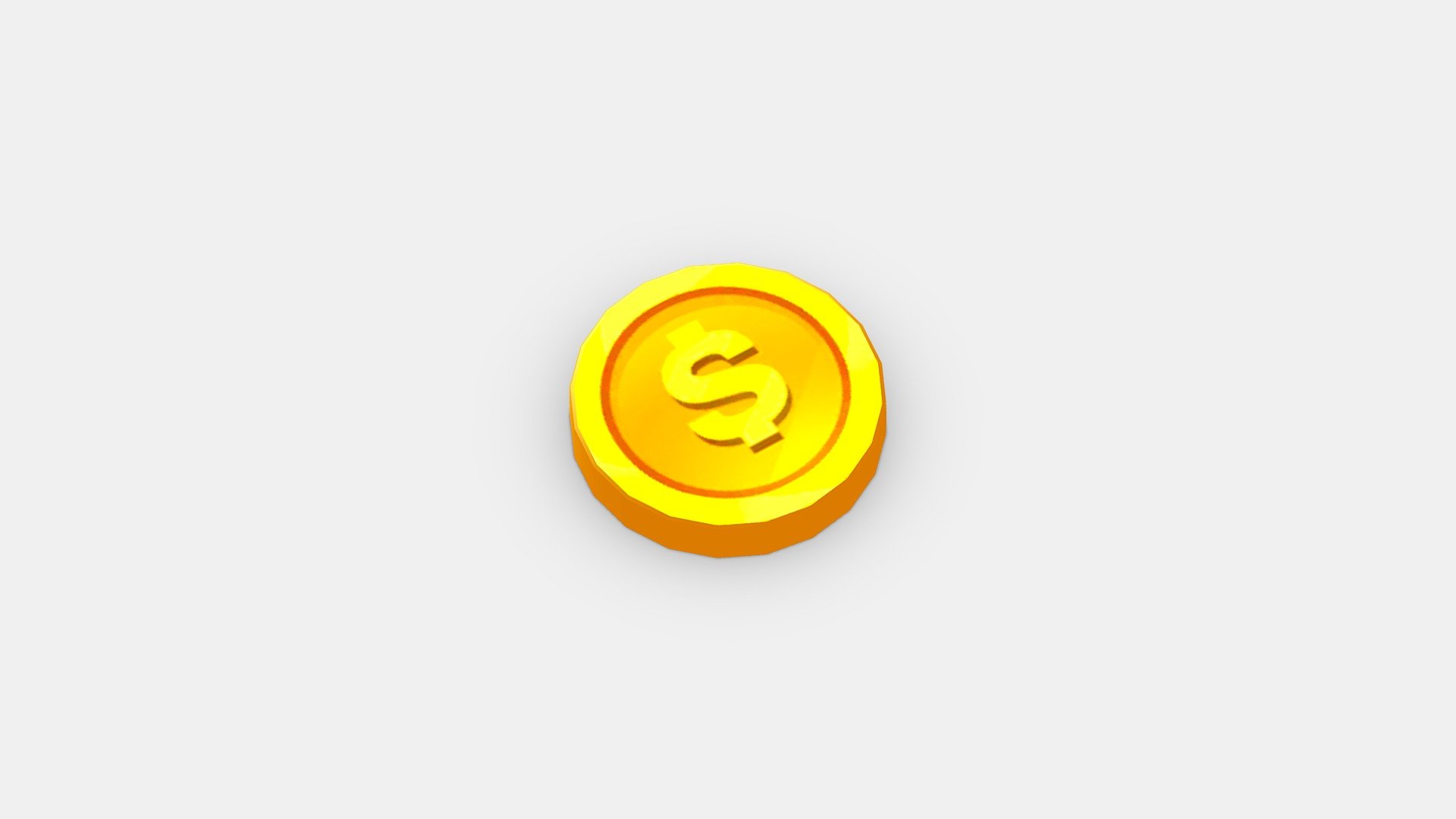 Cartoon gold coin 3d model