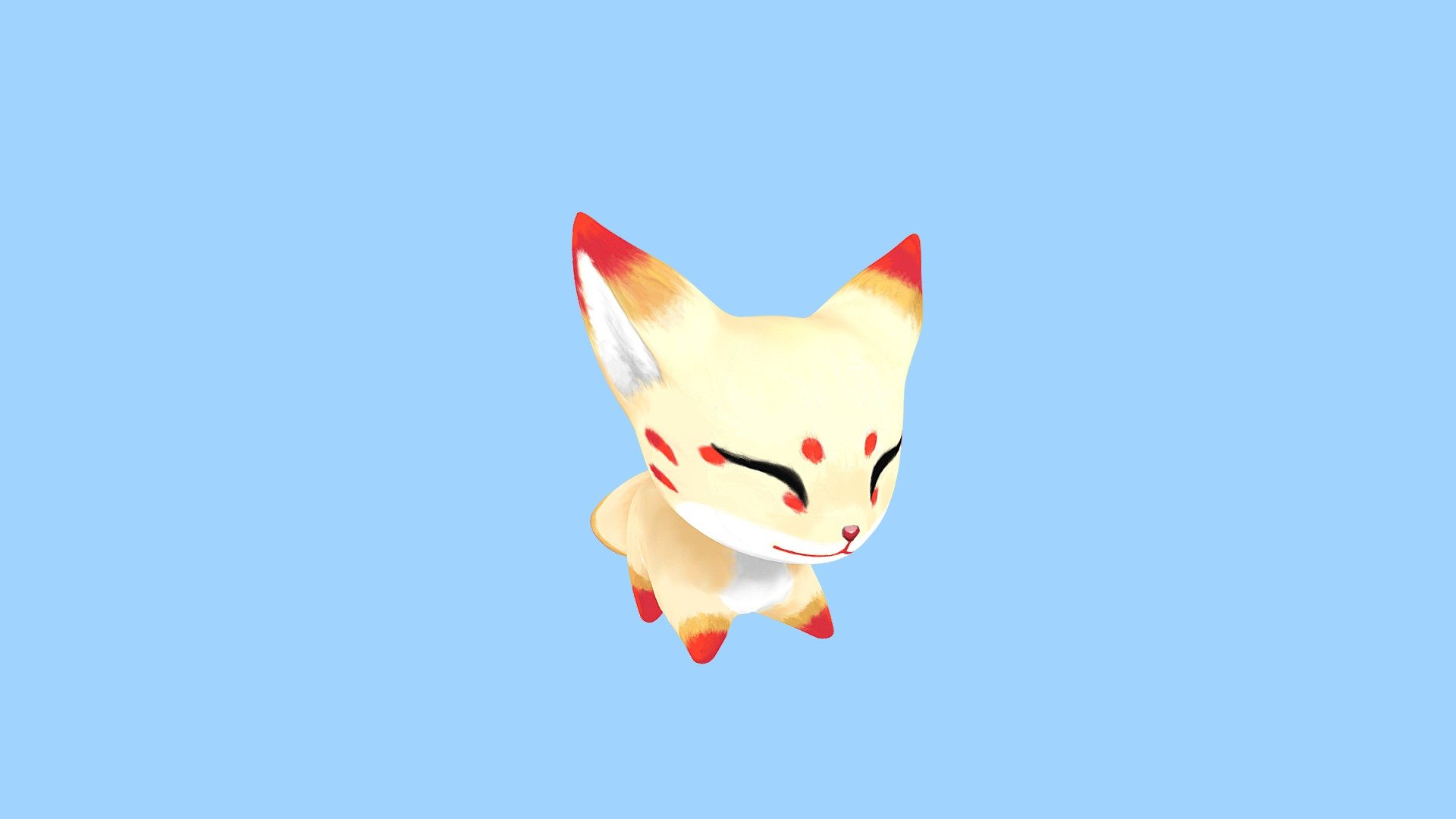 Leaping Kitsune 3d model