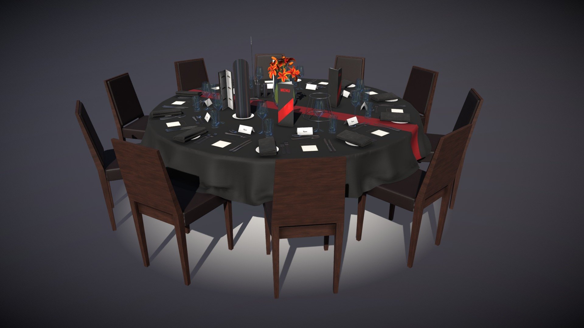 SALE Round Table Setting 3d model