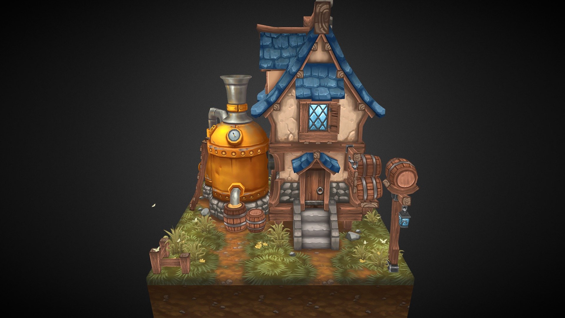 Medieval Brewery 3d model