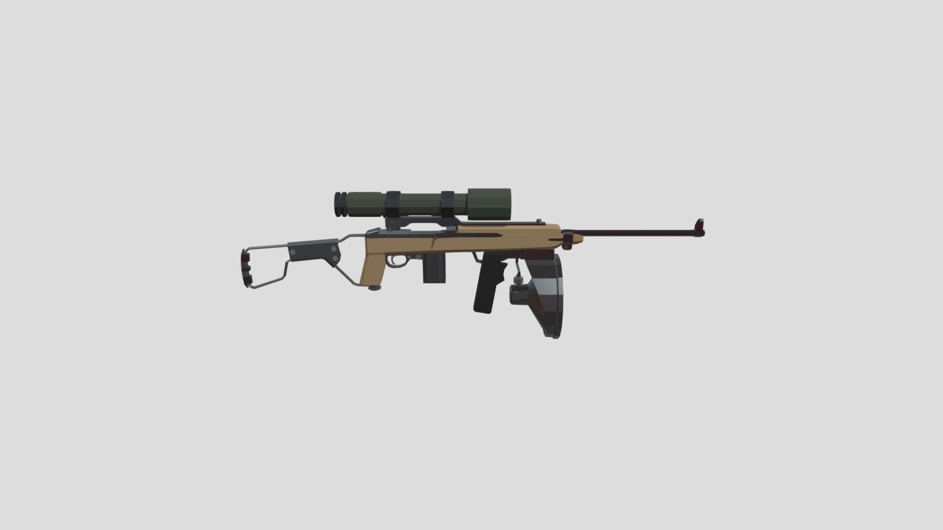 M3/T3 Carbine Infrared Scope Low Poly 3d model