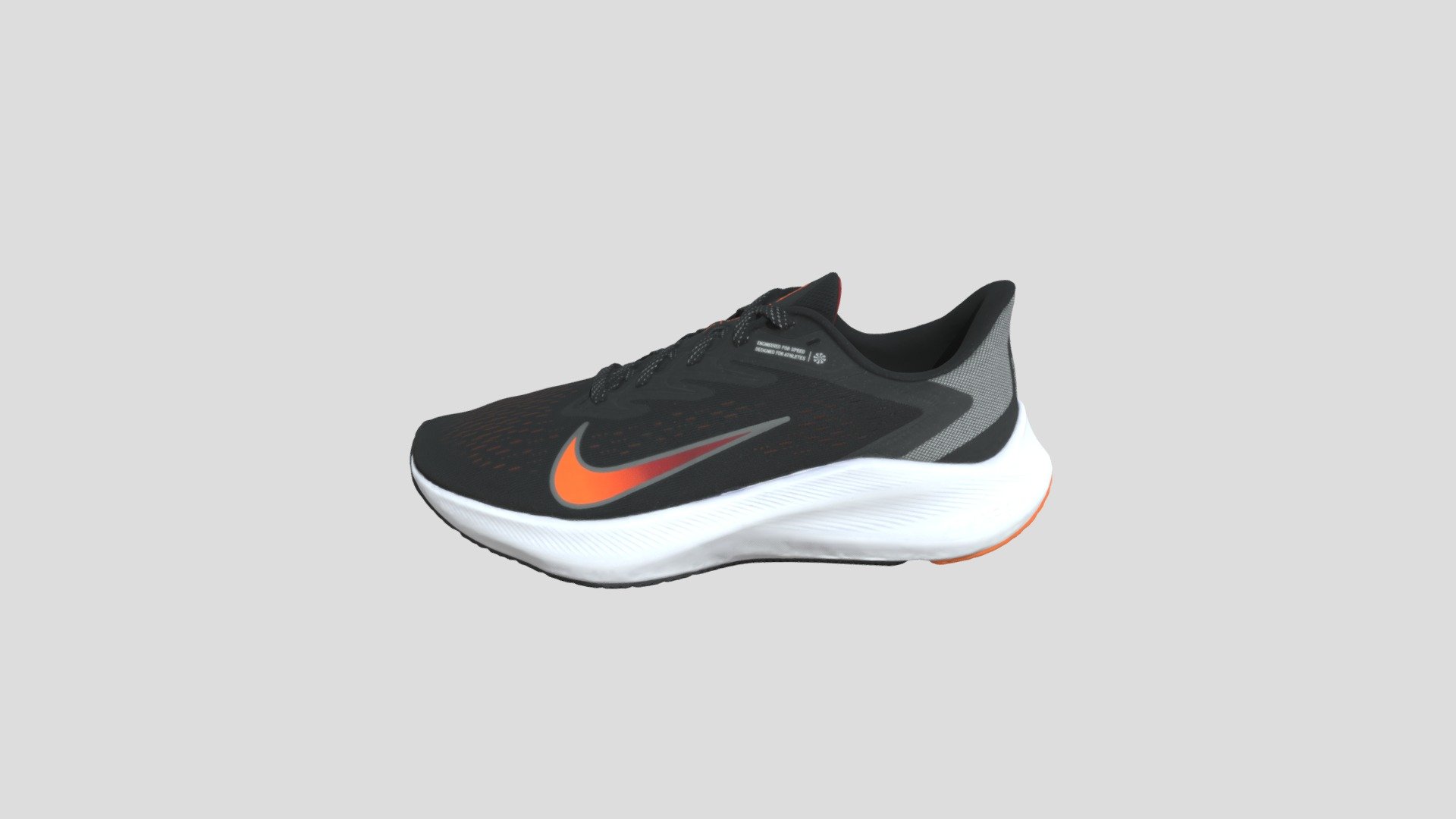 Nike Zoom Winflo 7 黑灰橙_CJ0291-011 3d model