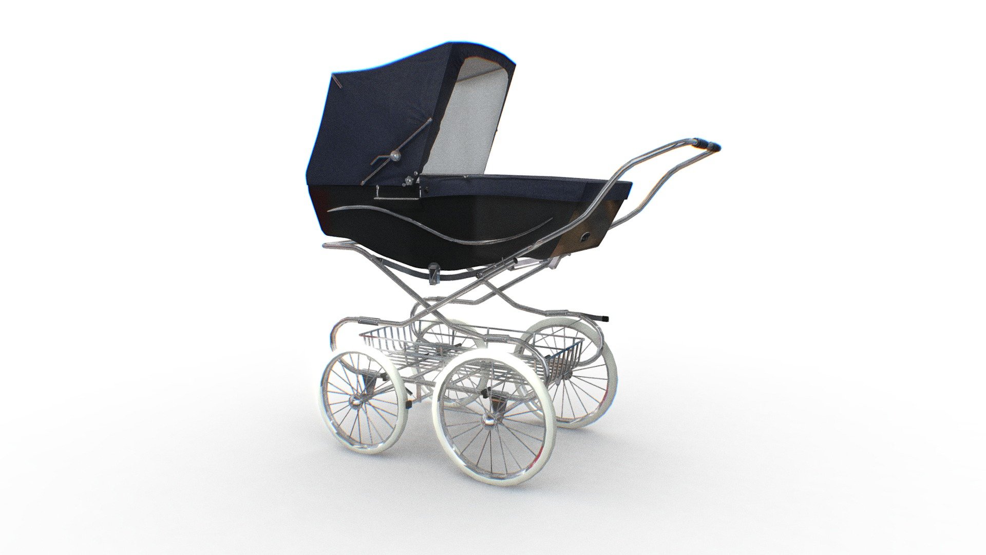 Silver Cross Retro Baby Pram 3d model