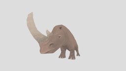 handpainted lowpoly rhino