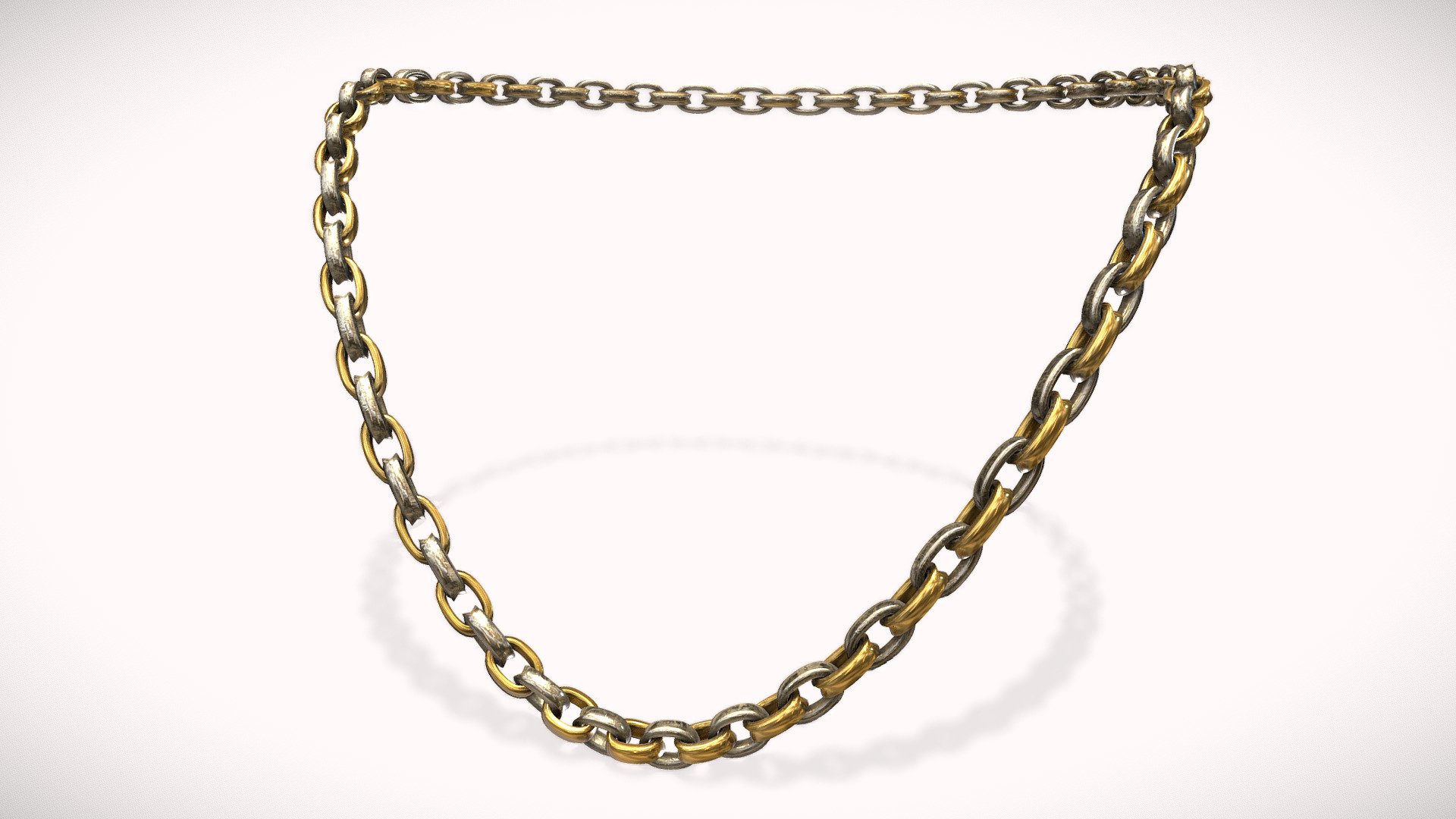 Big Silver and Gold Chain 3d model