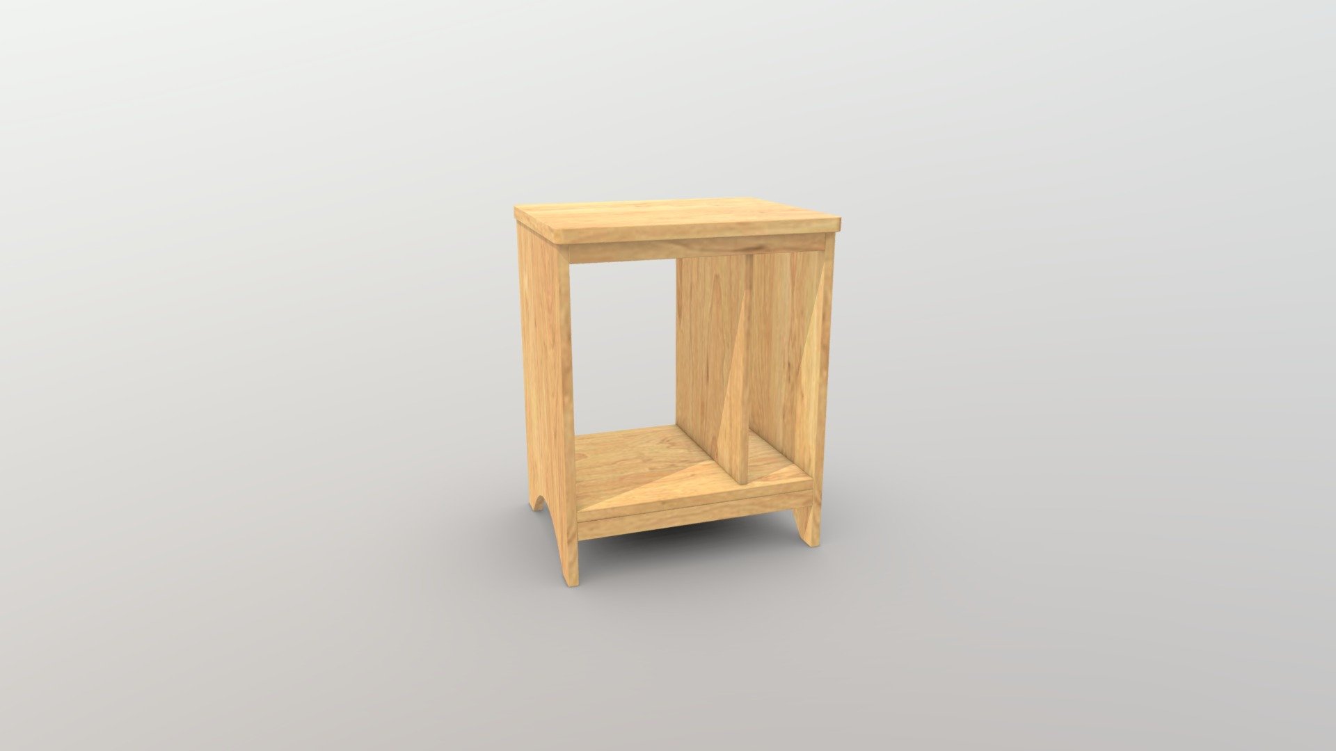 Solid Wood Mini Bedside Table Shelf 3d model