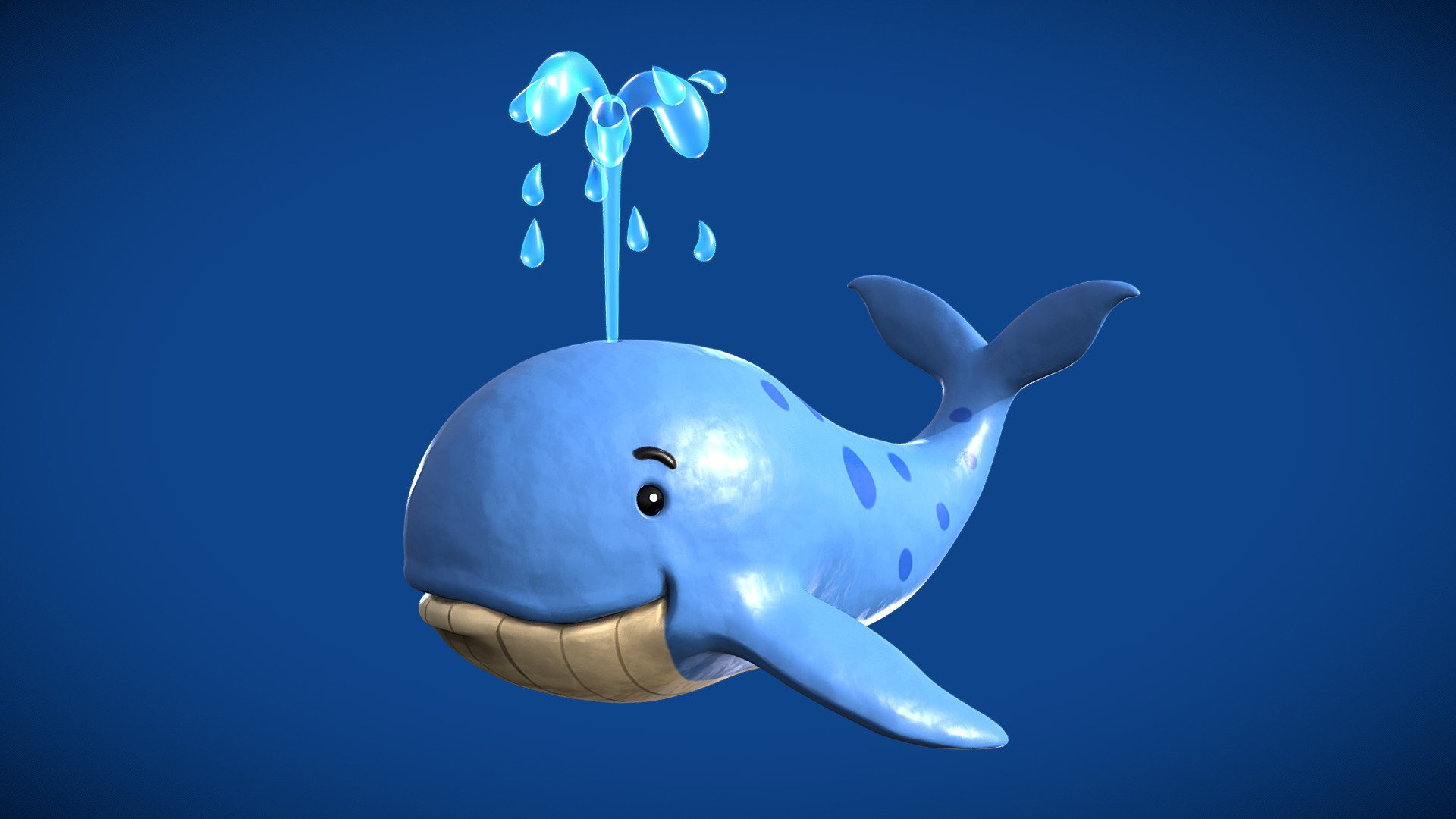 Stylized Cartoon Whale 🐳 3d model