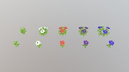 Verbena Flower Low Poly