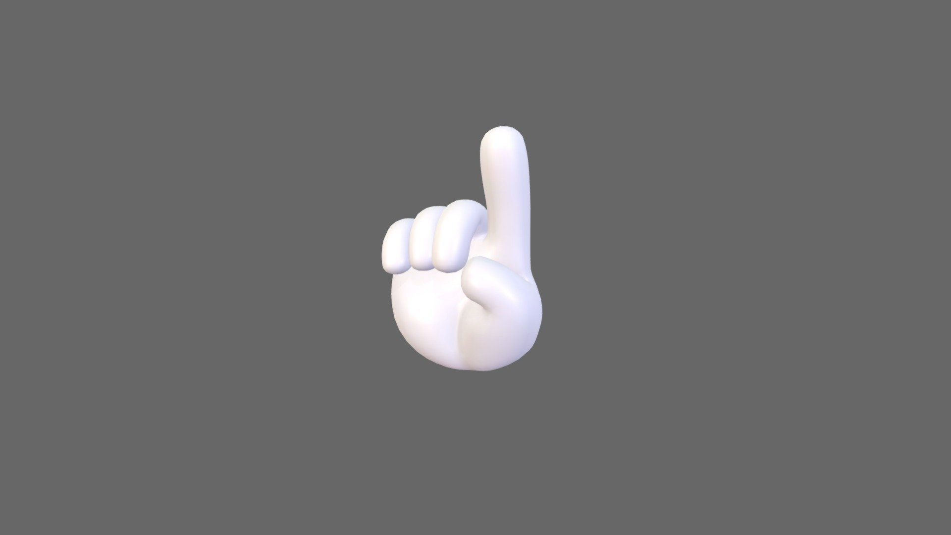 Cartoon Pointing Hand 3d model