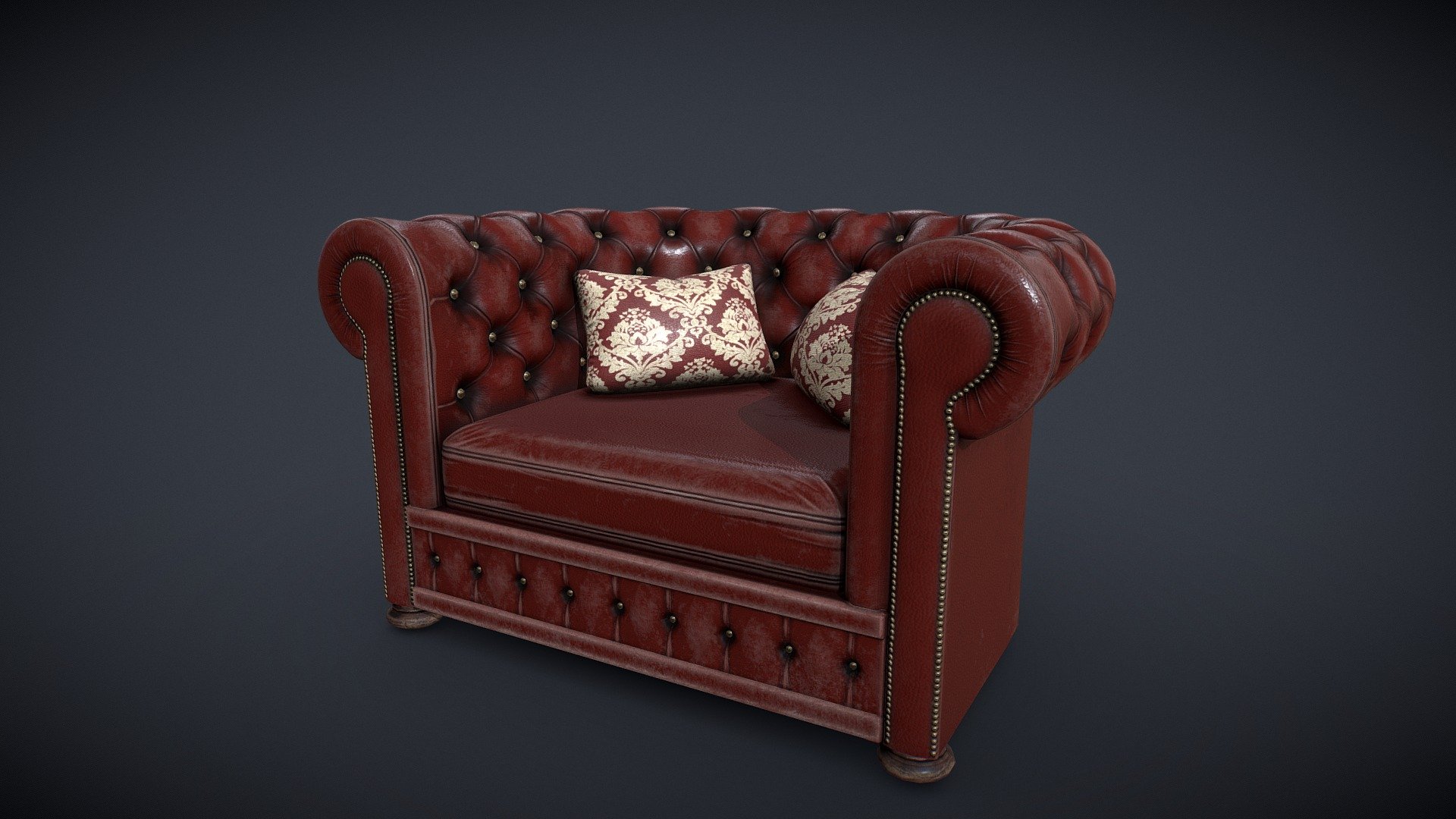 Small_Leather_Sofa 3d model