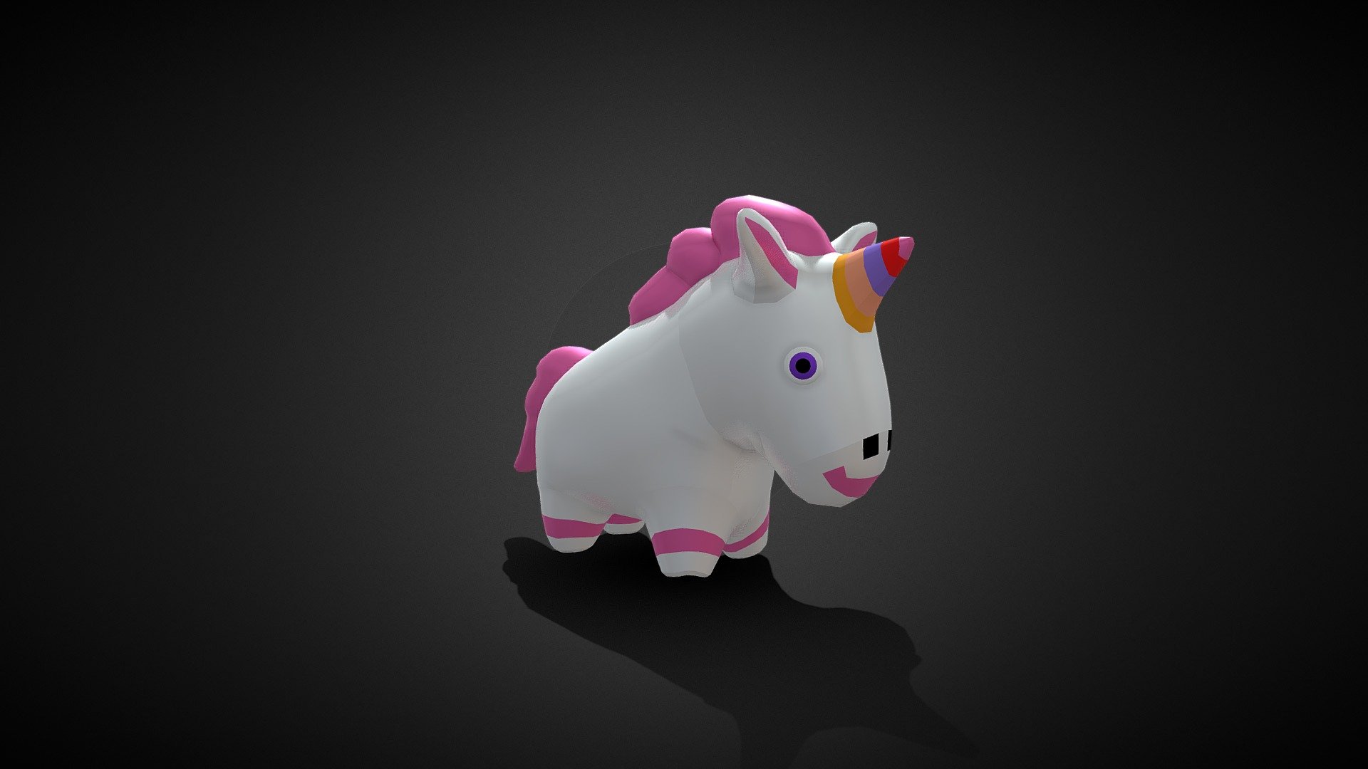 Unicorn Low Poly Cartoon 3d model