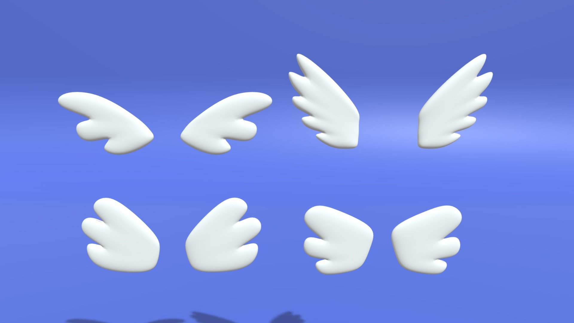 Cartoon Cute Wings Collection 3d model