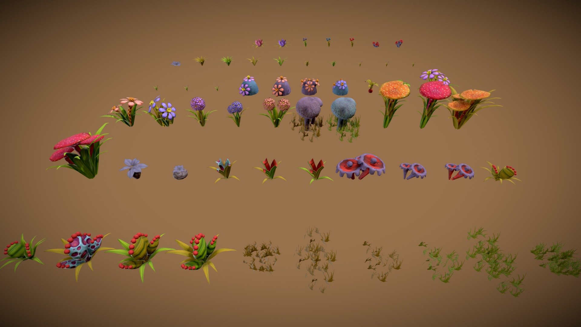 Stylized Fantasy Vegetation 1 3d model