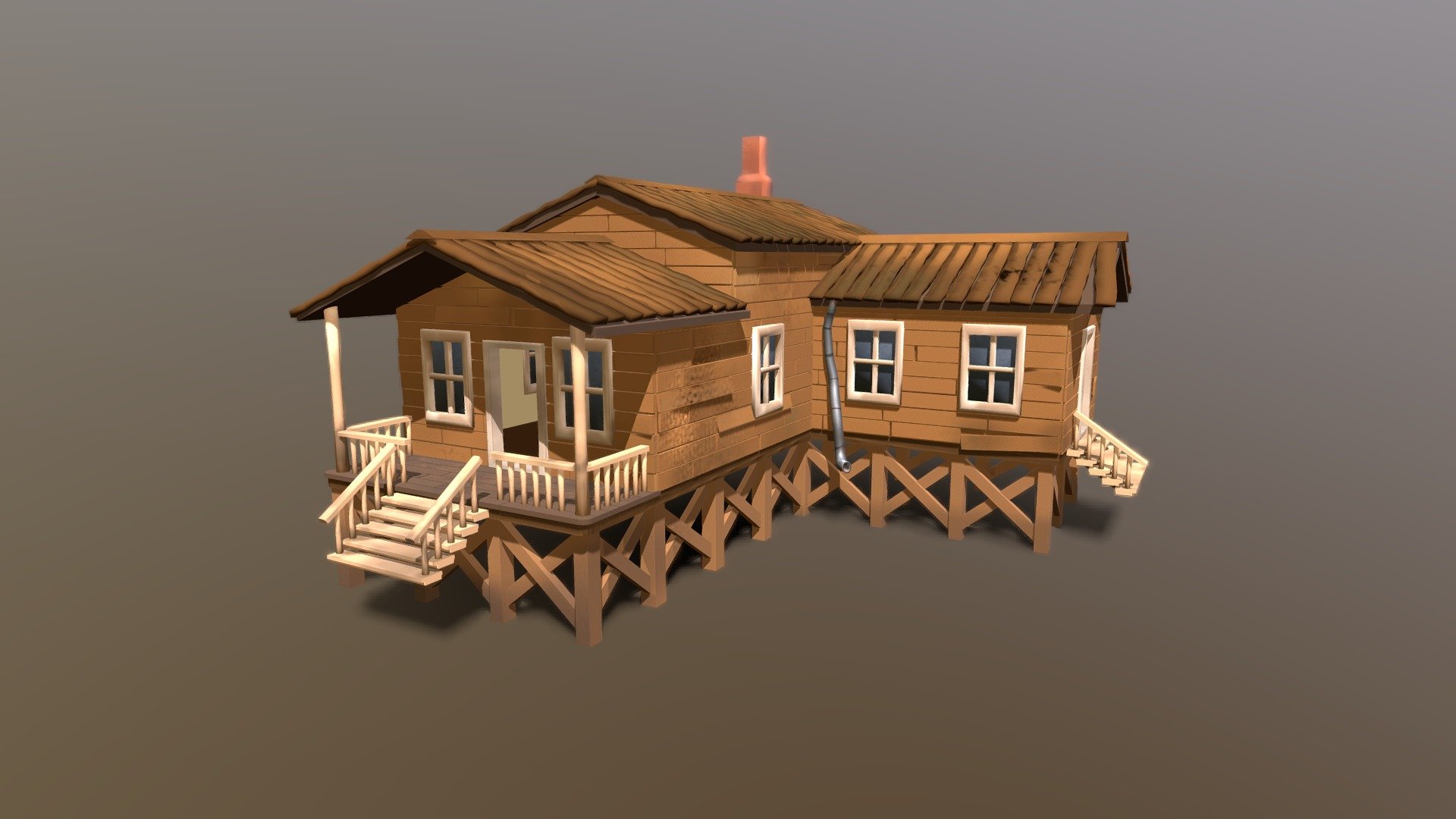 Cartoon Farmhouse 3d model