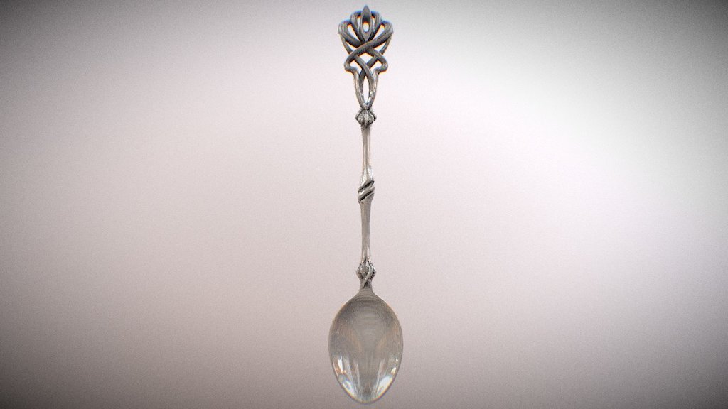 Spoon image of a flower 3d model