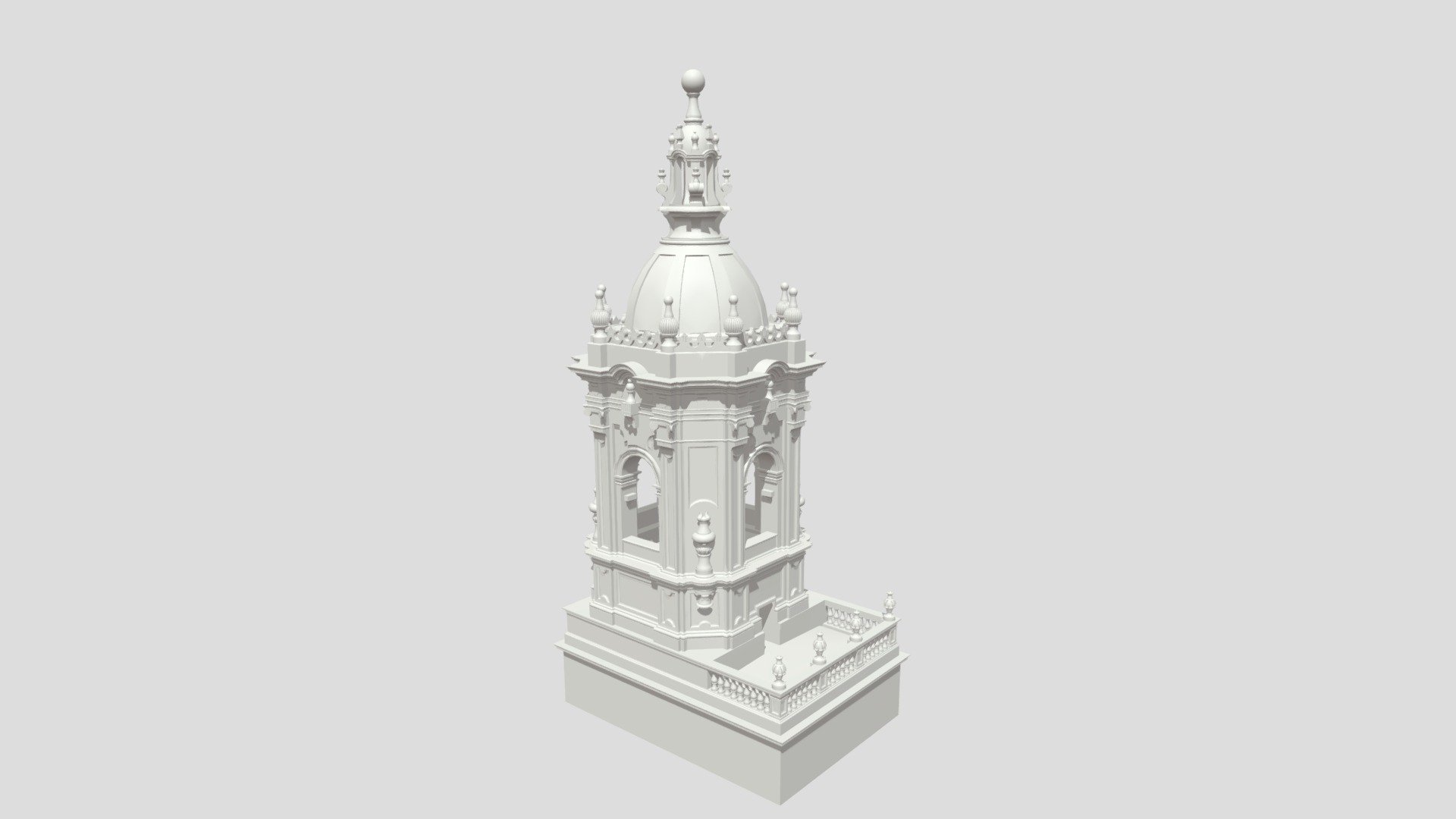 Barroque bell tower of Hondarribia 3d model