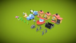 Game Assets Cartoon traffic