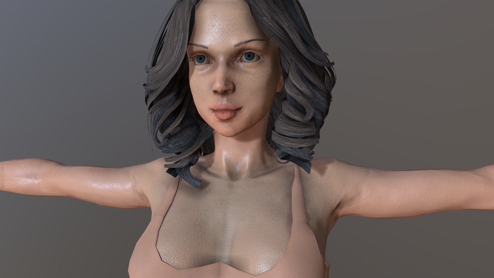 Girl in a swimsuit 3d model