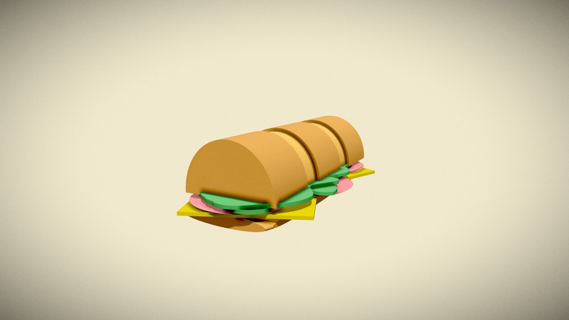 Cartoon Sandwich 3d model