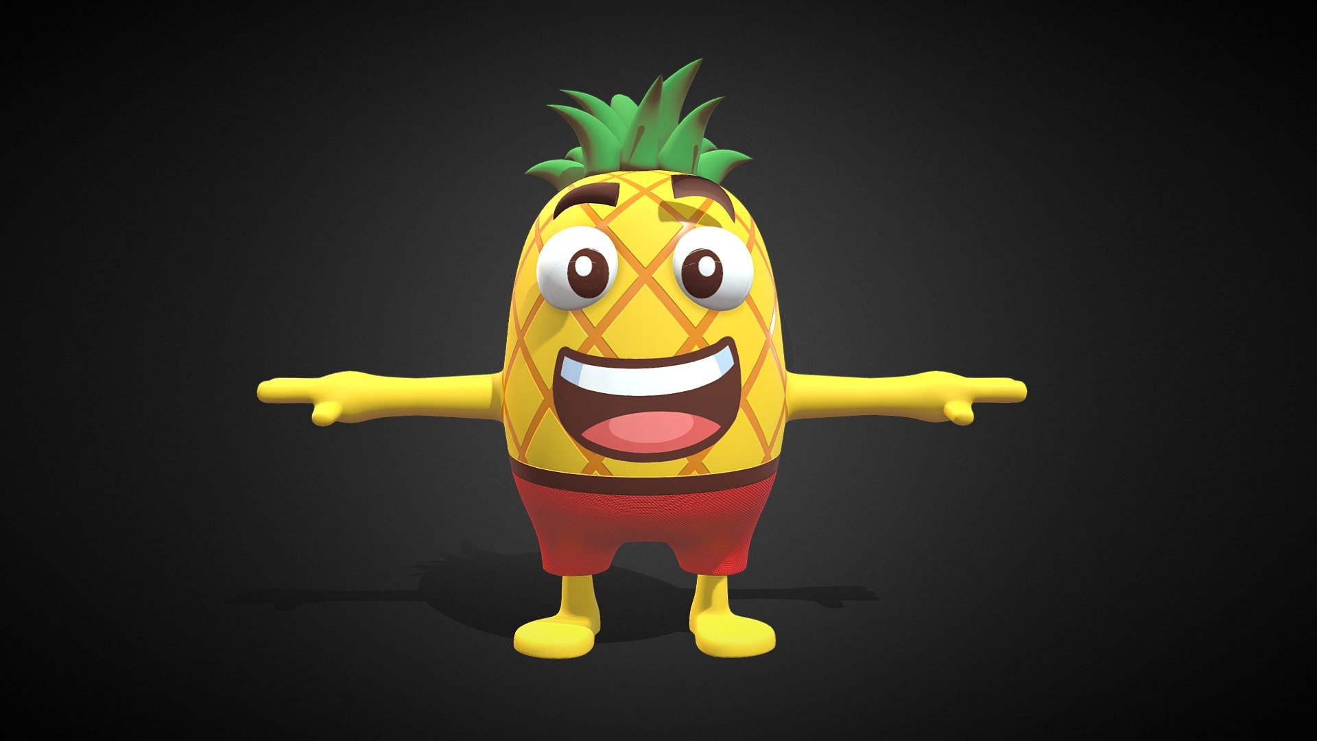 Pineapple Dude 3d model