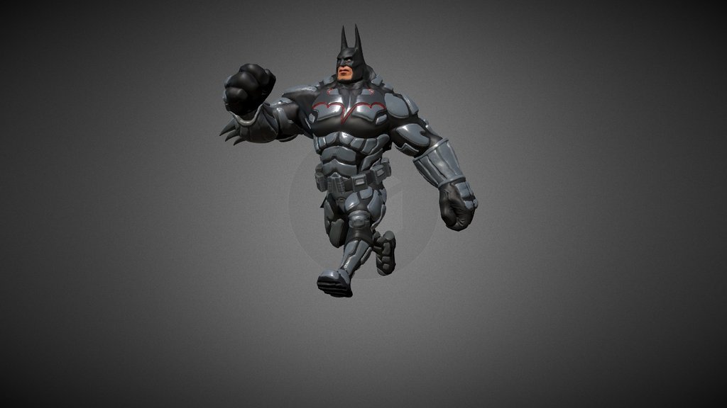 Batman running animation 3d model