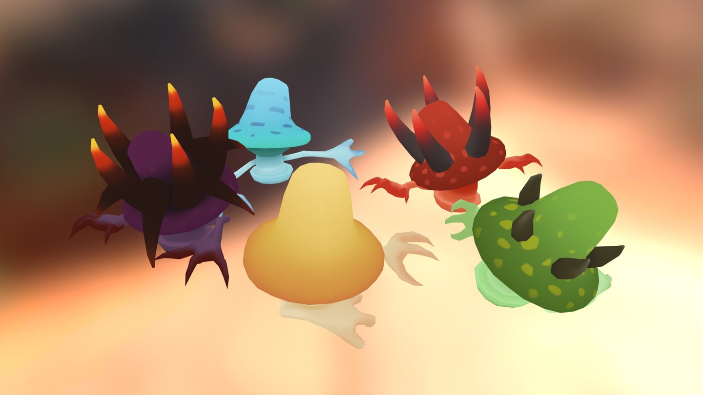 3D Creature : Mushroom Pack 3d model