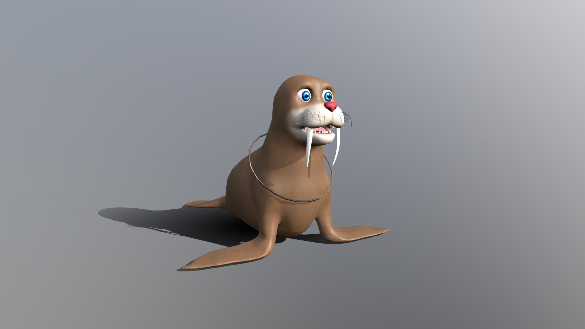 cartoon walrus 3d model